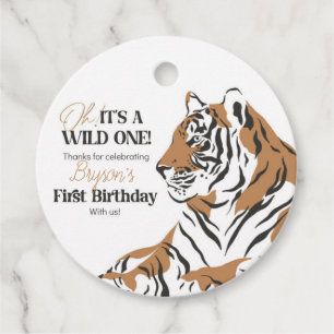 tiger first birthday favours tag
