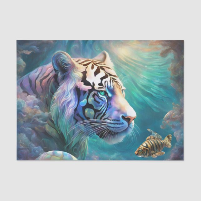 Tiger Fish Decoupage Tissue Paper (Front)