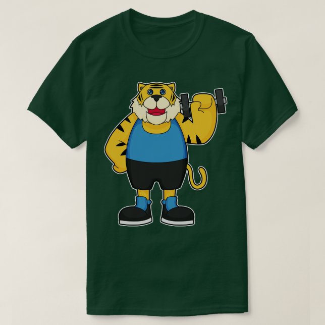 Tiger Fitness Dumbbell T-Shirt (Design Front)