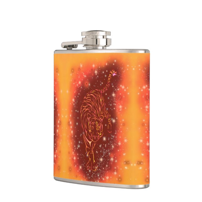 Tiger Flask Running In Galaxy Starry Night (Left)