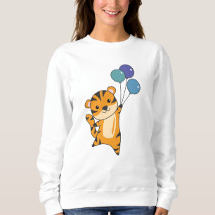 Tiger Flies With Balloons Sweet Animals kids Sweatshirt