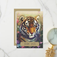 Tiger Flower Thank You Card