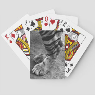 Tiger Foot Black and White Photograph Playing Cards