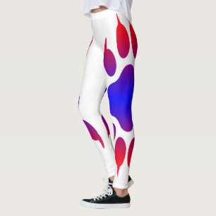 Tiger Foot Print White Leggings