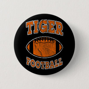 Tiger Football Vintage Distressed 6 Cm Round Badge