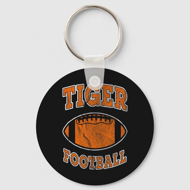 Tiger Football Vintage Distressed  Key Ring (Front)