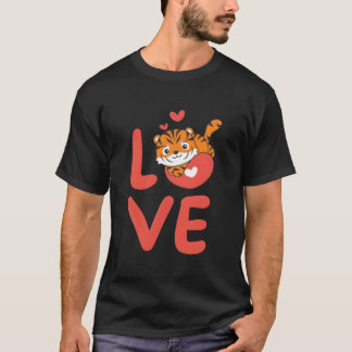 Tiger For 'S Day Animals With He Love T-Shirt