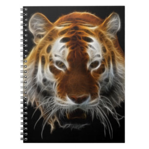 Tiger Fractal Spiral Notebook
