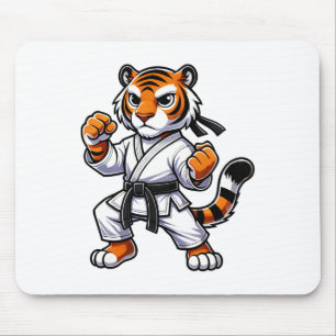 Tiger Funny Karate Athlete Black Belt Boys Girls K Mouse Pad