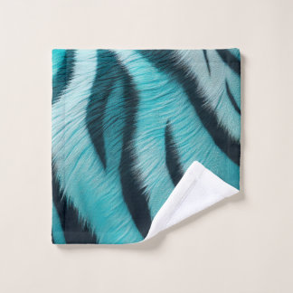 Tiger Fur in Blue Bath Towel Set