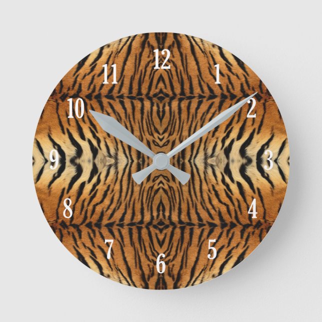 Tiger fur pattern round clock (Front)