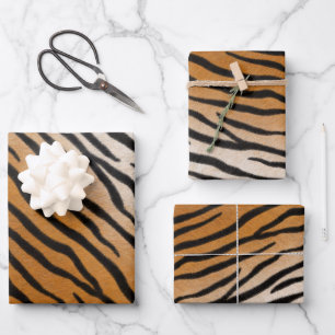 Tiger Fur Realistic Striped Wild Animal Print Wrapping Paper Sheet