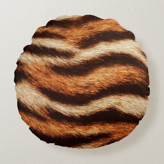 tiger fur texture round cushion (Front)