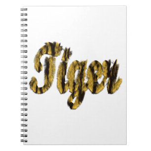 Tiger - Furry Text Spiral Notebook