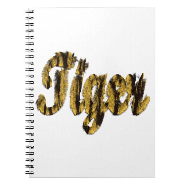 Tiger - Furry Text Spiral Notebook (Front)