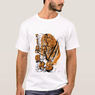 Tiger & Gazelle Wildlife Letter S Design T-Shirt