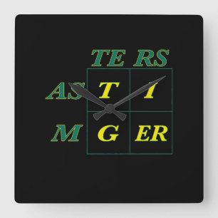 Tiger Goat Woods Masters Square Wall Clock