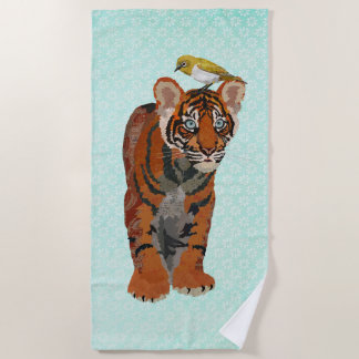 TIGER & GOLDEN BIRD BEACH TOWEL