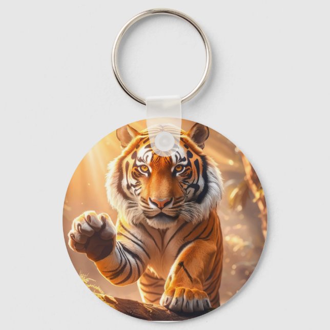 Tiger - Golden Tiger Key Ring (Front)