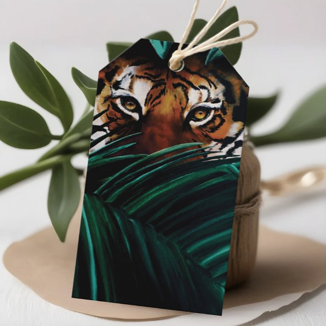 Tiger Green Jungle Leaves Gift Tags (Creator Uploaded)