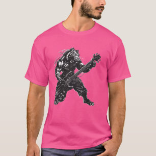 Tiger Guitarist Heavy Metal Rebel Punk Rock Music T-Shirt