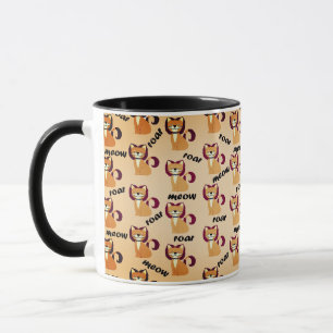 Tiger Hair Cat on Peach Colour Mug