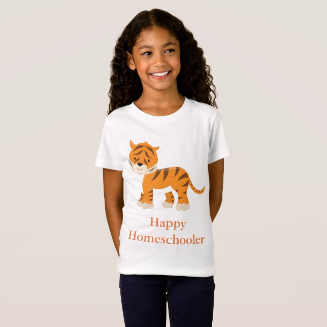 Tiger Happy Homeschooler T-Shirt (Front Full)