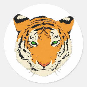 Tiger Head Classic Round Sticker
