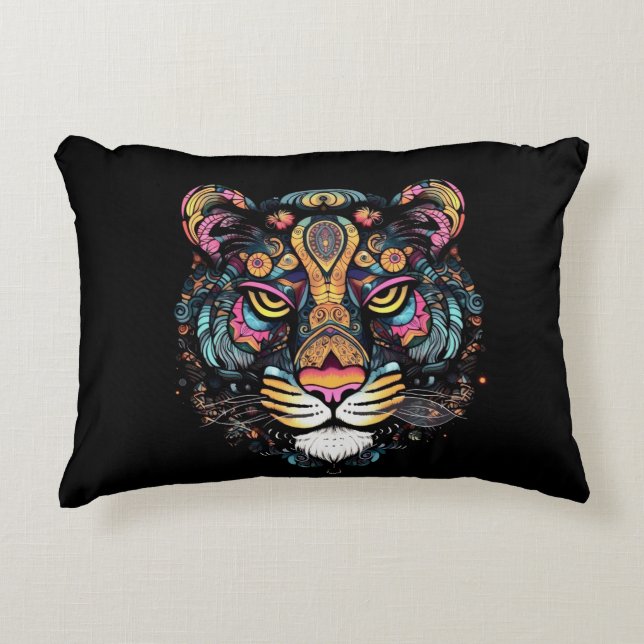 Tiger Head  Decorative Cushion (Front)