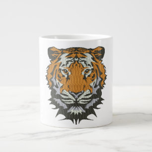 Tiger Head Embroidery Imitation Large Coffee Mug
