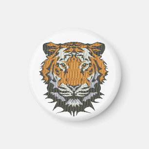 Tiger Head Embroidery Imitation Magnet