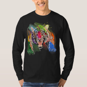 Tiger Head Face Colourful Wild Zoo Animal For Tige T-Shirt