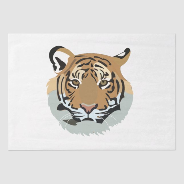 Tiger Head Face Wild Animal Tiger Tissue Paper (Front)