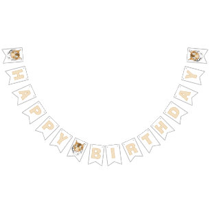 Tiger Head Happy Birthday Party Bunting