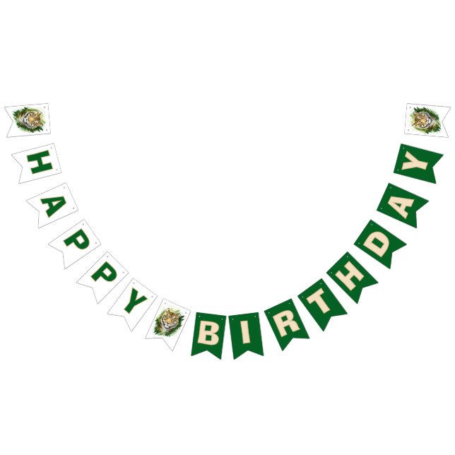 Tiger Head Happy Birthday Party Bunting (All)