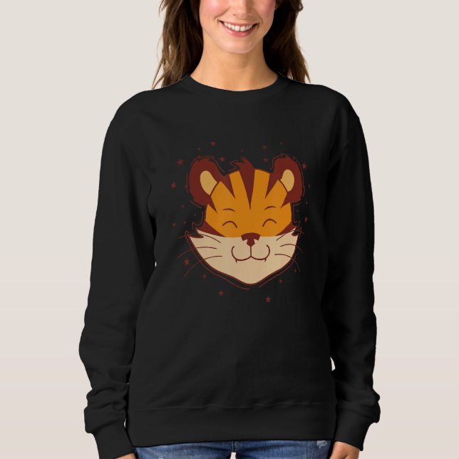 Tiger Head hunting big Cat Predator Zoo Sweatshirt (Front)
