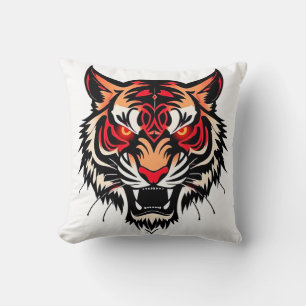Tiger head illustration cushion