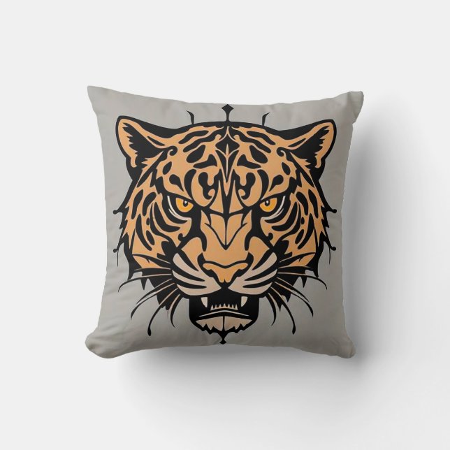 Tiger head illustration cushion (Front)