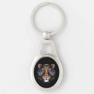 Tiger Head Key Ring