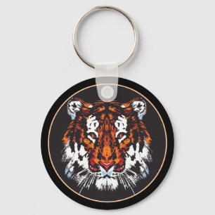 Tiger Head Key Ring