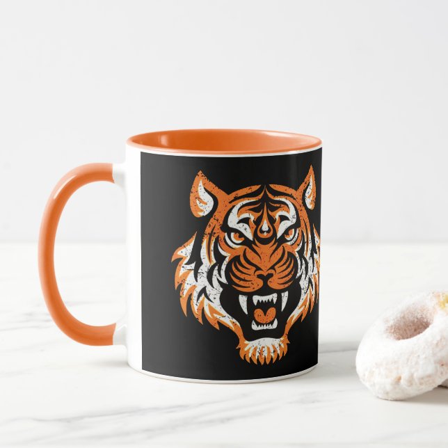 Tiger Head Mug (With Donut)