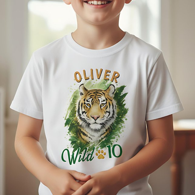 Tiger Head Name Birthday Party Guest of Honor T-Shirt (Creator Uploaded)