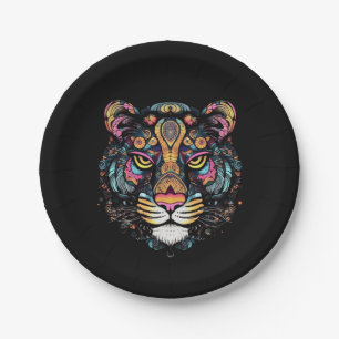 Tiger Head Paper Plate