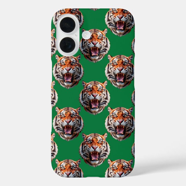 Tiger Head Pattern Design Green  Case-Mate iPhone Case (Back)
