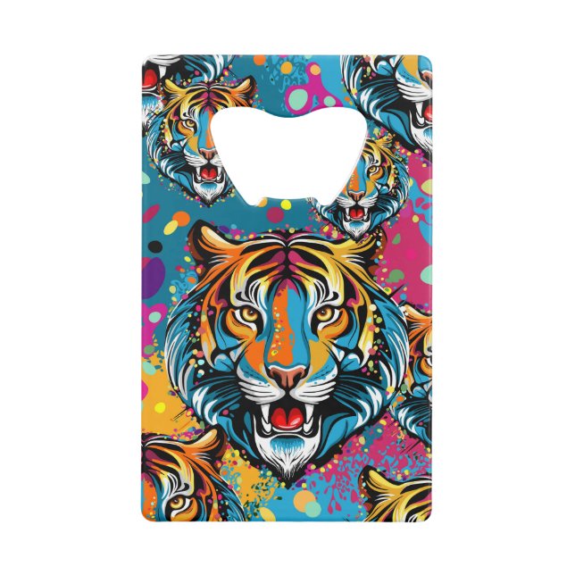 Tiger Head Rainbow colours paint stains (Front)