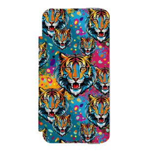Tiger Head Rainbow colours paint stains Incipio Watson™ iPhone 5 Wallet Case