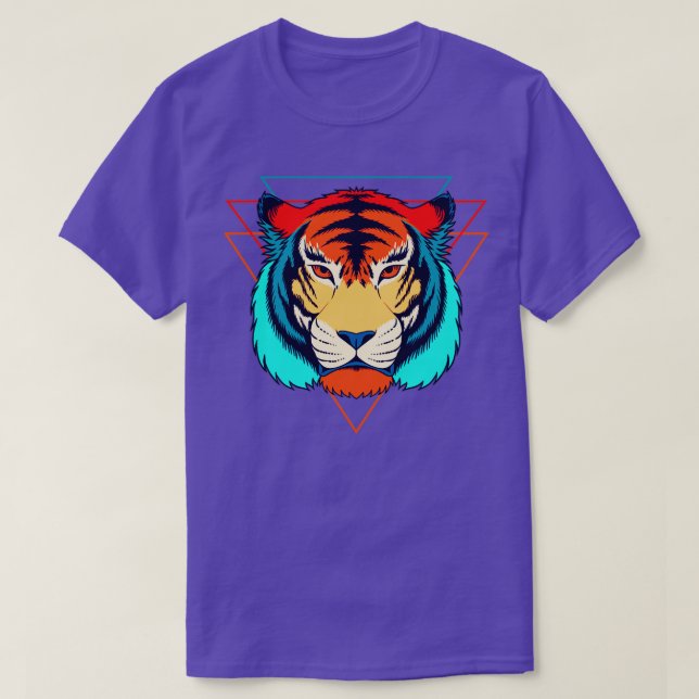 Tiger Head Retrowave T-Shirt (Design Front)