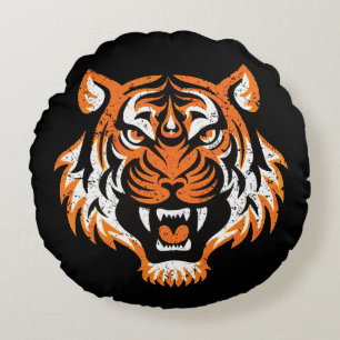 Tiger Head Round Cushion