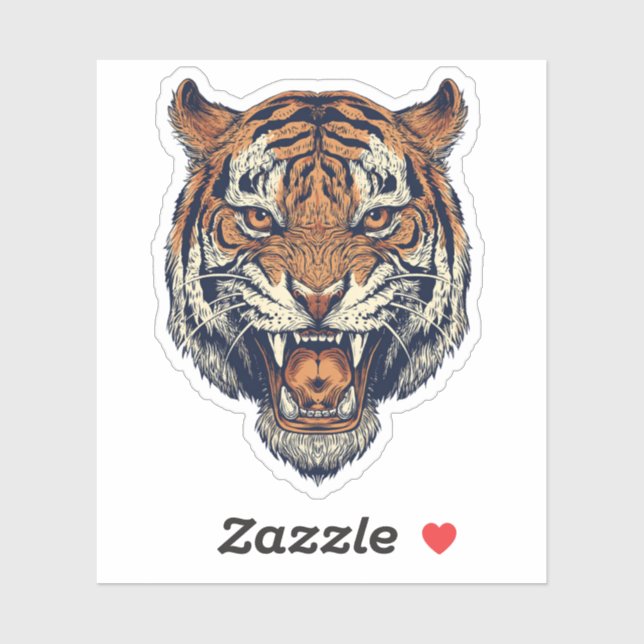 Tiger Head Sticker (Sheet)
