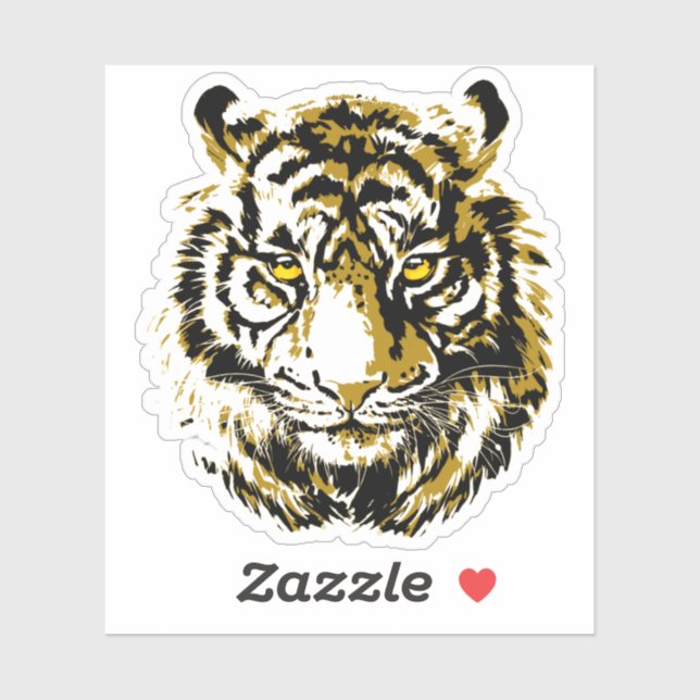Tiger head sticker - Beige Tiger Sticker (Sheet)
